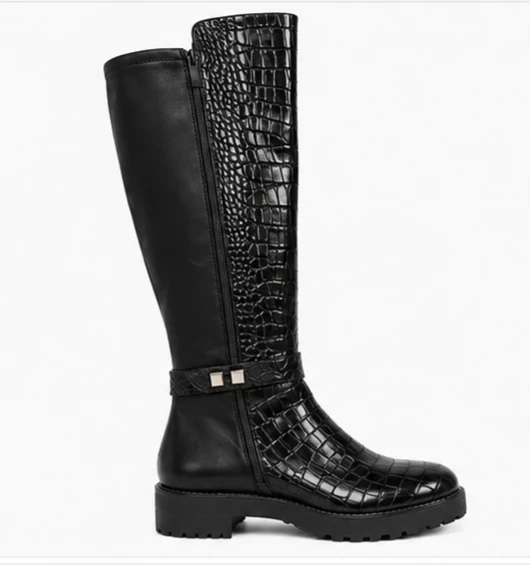 Bottes altas Bruno Premi em couro preto - Tamanho 35 - Novas – photo 2